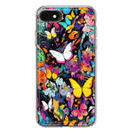 Apple iPhone SE 2nd 3rd Generation Psychedelic Trippy Butterflies Pop Art Hybrid Protective Phone Case Cover