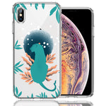 Apple iPhone XS Max Moon Green Jaguar Design Double Layer Phone Case Cover