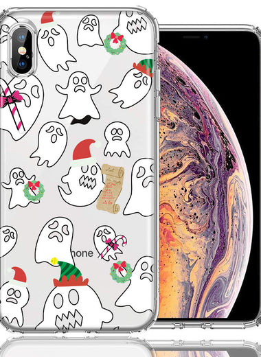 Apple iPhone XS Max Halloween Christmas Ghost Design Double Layer Phone Case Cover