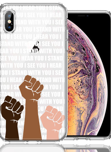 Apple iPhone XS Max BLM Equality Stand With You Double Layer Phone Case Cover