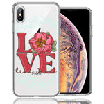 Apple iPhone XS Max Love Like Jesus Flower Text Christian Double Layer Phone Case Cover