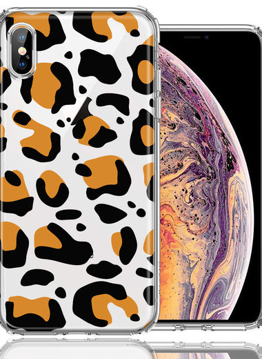 Apple iPhone XS/X Classic Animal Wild Leopard Jaguar Print Double Layer Phone Case Cover