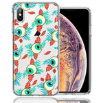 Apple iPhone XS Max Halloween Creepy Tropical Eyeballs Design Double Layer Phone Case Cover