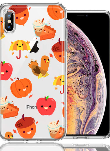 Apple iPhone XS/X Thanksgiving Autumn Fall Design Double Layer Phone Case Cover
