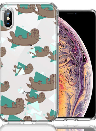 Apple iPhone XS/X Cute Otter Design Double Layer Phone Case Cover
