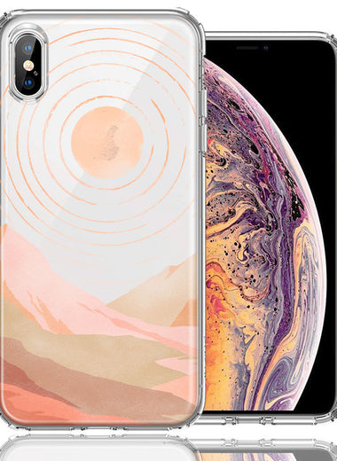 Apple iPhone XS/X Desert Mountains Design Double Layer Phone Case Cover