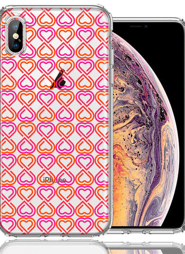 Apple iPhone XS/X Infinity Hearts Design Double Layer Phone Case Cover