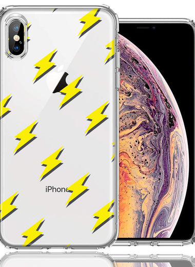 Apple iPhone XS Max Electric Lightning Bolts Design Double Layer Phone Case Cover