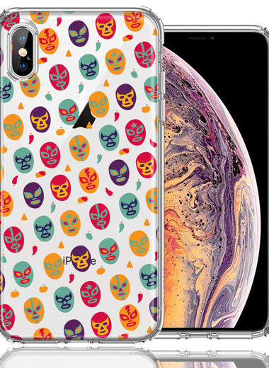 Apple iPhone XS Max Lucha Libre Masks Design Double Layer Phone Case Cover
