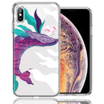 Apple iPhone XS Max Mystic Floral Whale Design Double Layer Phone Case Cover