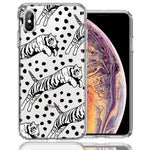Apple iPhone XS Max Tiger Polkadots Design Double Layer Phone Case Cover
