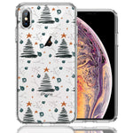 Apple iPhone XS Max Holiday Christmas Trees Design Double Layer Phone Case Cover