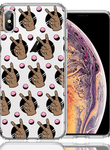 Apple iPhone XS/X Peace for All Design Double Layer Phone Case Cover