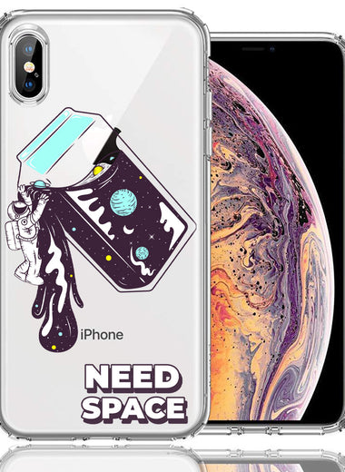 Apple iPhone XS/X Need Space Astronaut Stars Design Double Layer Phone Case Cover