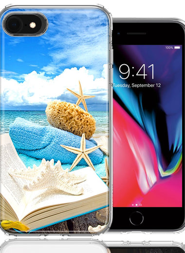 Apple iPhone 7/8/SE Beach Reading Design Double Layer Phone Case Cover