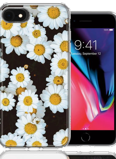 Apple iPhone 7/8/SE Cute Daisy Flower Design Double Layer Phone Case Cover