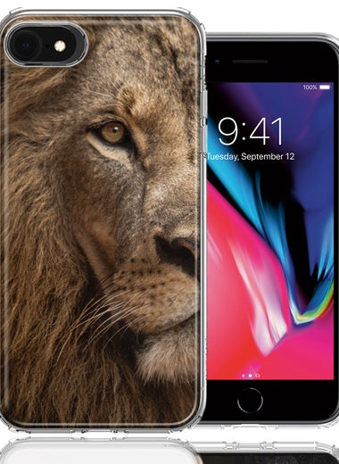 Apple iPhone 7/8/SE Lion Face Nosed Design Double Layer Phone Case Cover