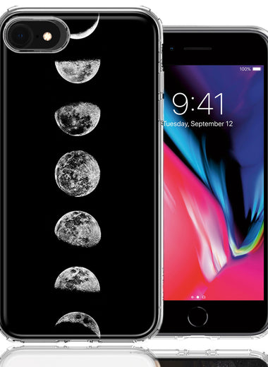 Apple iPhone 7/8/SE Moon Transitions Design Double Layer Phone Case Cover