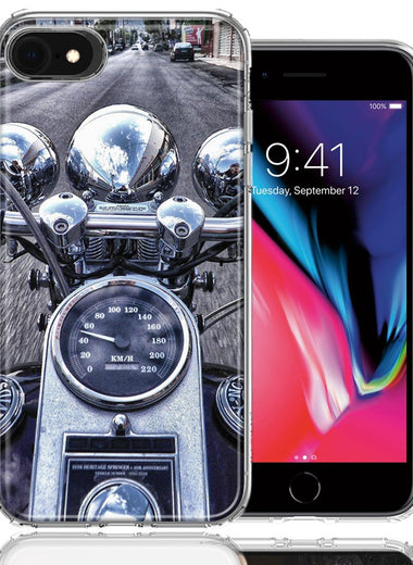 Apple iPhone 7/8/SE Motorcycle Chopper Design Double Layer Phone Case Cover