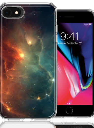 Apple iPhone 7/8/SE Nebula Design Double Layer Phone Case Cover