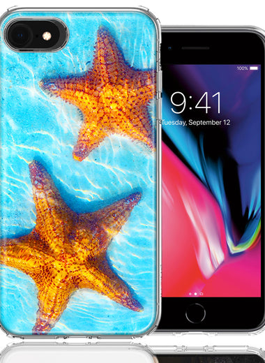 Apple iPhone 7/8/SE Ocean Starfish Design Double Layer Phone Case Cover