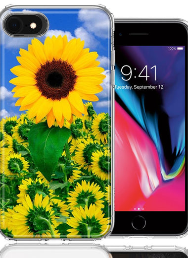 Apple iPhone 7/8/SE Sunflowers Design Double Layer Phone Case Cover