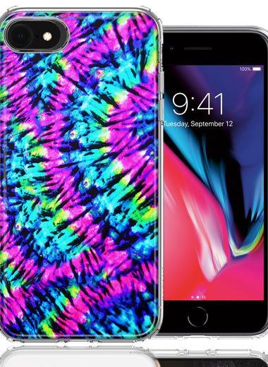 Apple iPhone 7/8/SE Hippie Tie Dye Design Double Layer Phone Case Cover