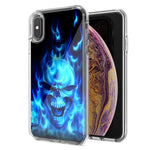 Apple iPhone XR Flaming Skull Design Double Layer Phone Case Cover
