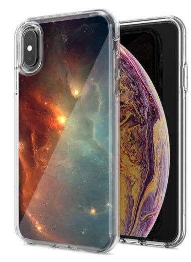 Apple iPhone XR Nebula Design Double Layer Phone Case Cover