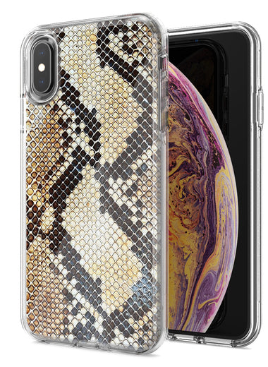 Apple iPhone XR Snake Skin Design Double Layer Phone Case Cover