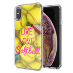 Apple iPhone XR Love Softball Design Double Layer Phone Case Cover