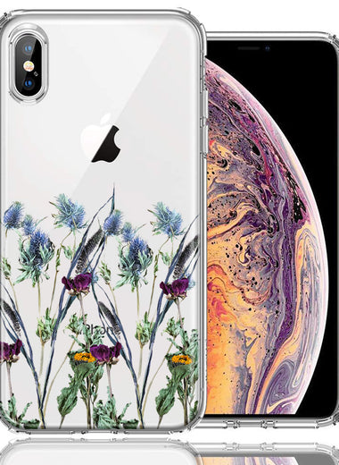 Apple iPhone XS/X Country Dried Flowers Design Double Layer Phone Case Cover