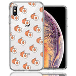 Apple iPhone XS Max Polka Dot Peaches Design Double Layer Phone Case Cover