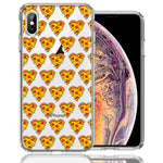 Apple iPhone XS Max Pizza Hearts Polka dots Design Double Layer Phone Case Cover
