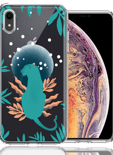 Apple iPhone XR Moon Green Jaguar Design Double Layer Phone Case Cover
