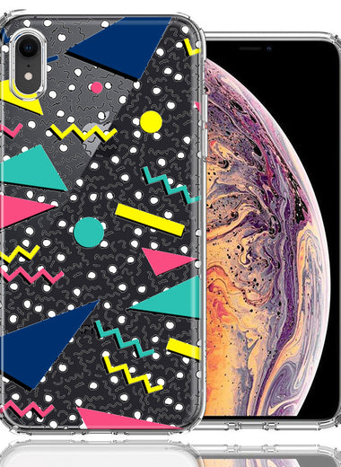 Apple iPhone XR 90's Swag Shapes Design Double Layer Phone Case Cover