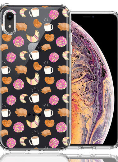 Apple iPhone XR Mexican Pan Dulce Cafecito Coffee Concha Polka Dots Double Layer Phone Case Cover