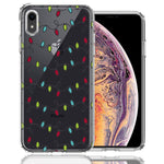 Apple iPhone XR Vintage Christmas Lights Design Double Layer Phone Case Cover