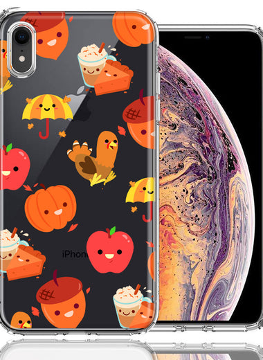 Apple iPhone XR Thanksgiving Autumn Fall Design Double Layer Phone Case Cover