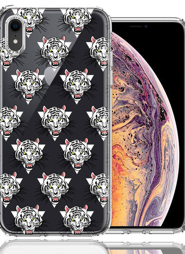 Apple iPhone XR Fierce Tiger Polkadots Design Double Layer Phone Case Cover