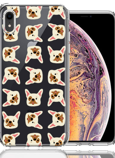 Apple iPhone XR Frenchie Bulldog Polkadots Design Double Layer Phone Case Cover