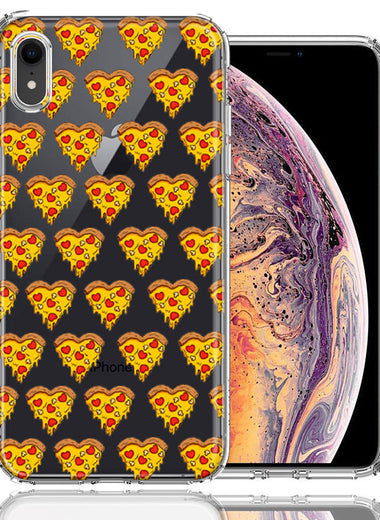 Apple iPhone XR Pizza Hearts Polka dots Design Double Layer Phone Case Cover