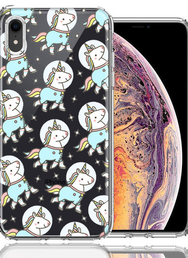 Apple iPhone XR Space Unicorns Design Double Layer Phone Case Cover