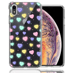 Apple iPhone XR Valentine's Day Heart Candies Polkadots Design Double Layer Phone Case Cover