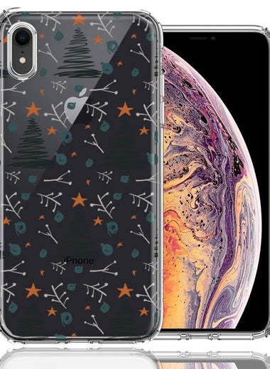Apple iPhone XR Holiday Christmas Trees Design Double Layer Phone Case Cover