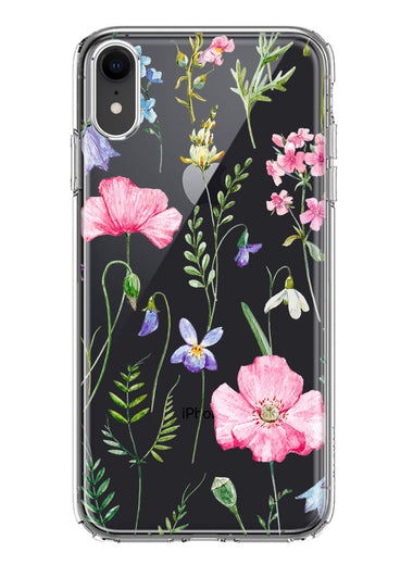 Apple iPhone XR Spring Pastel Wild Flowers Summer Classy Elegant Beautiful Hybrid Protective Phone Case Cover