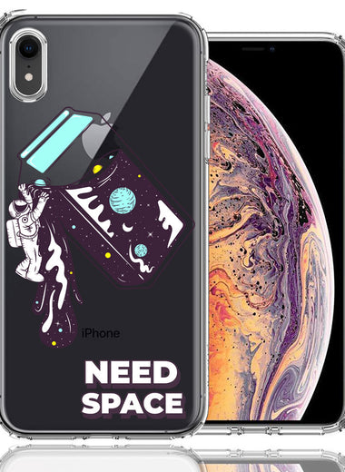 Apple iPhone XR Need Space Astronaut Stars Design Double Layer Phone Case Cover