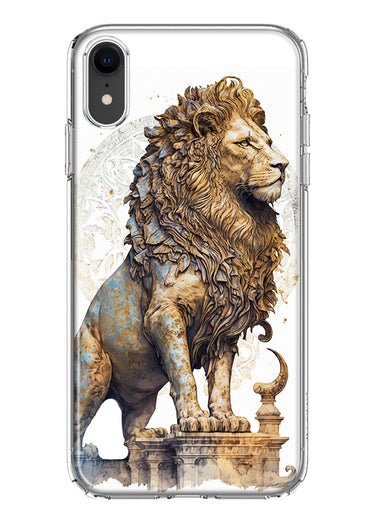 Apple iPhone XR Ancient Lion Sculpture Hybrid Protective Phone Case Cover