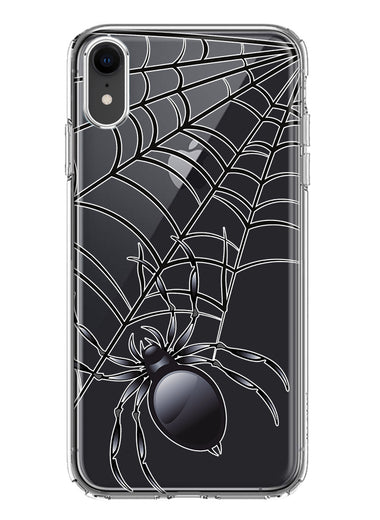 Apple iPhone XR Creepy Black Spider Web Halloween Horror Spooky Hybrid Protective Phone Case Cover