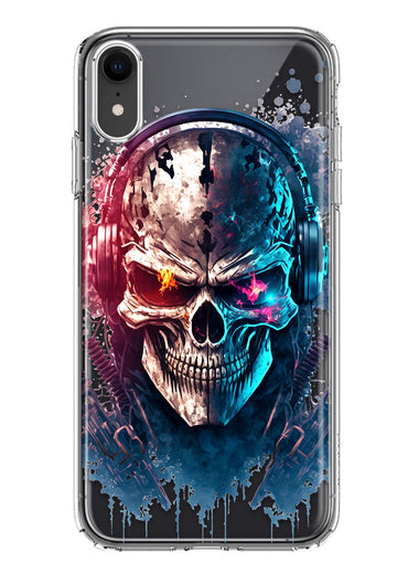 Apple iPhone XR Cyberpunk Machine Headphones Skull Double Layer Phone Case Cover
